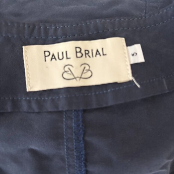 Paul Brial Navy Blue Asymmetrical Zip Jacket Top Size 5 Side Buckles Pockets - Picture 6 of 7